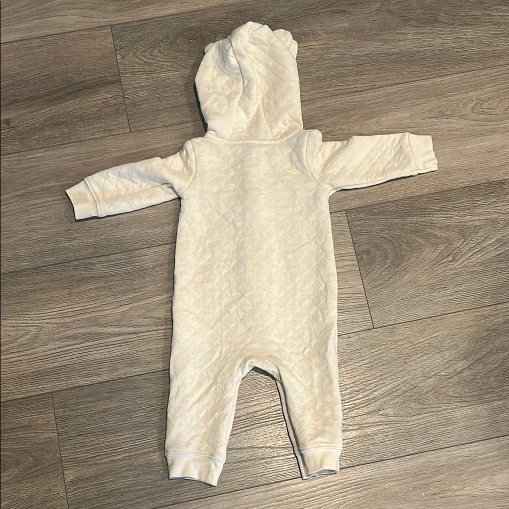 Carter's White Footies One Piece‎ with Hooded Design